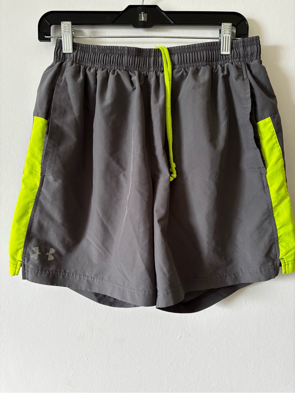 Under Armour Gray Shorts with Neon Yellow Accents